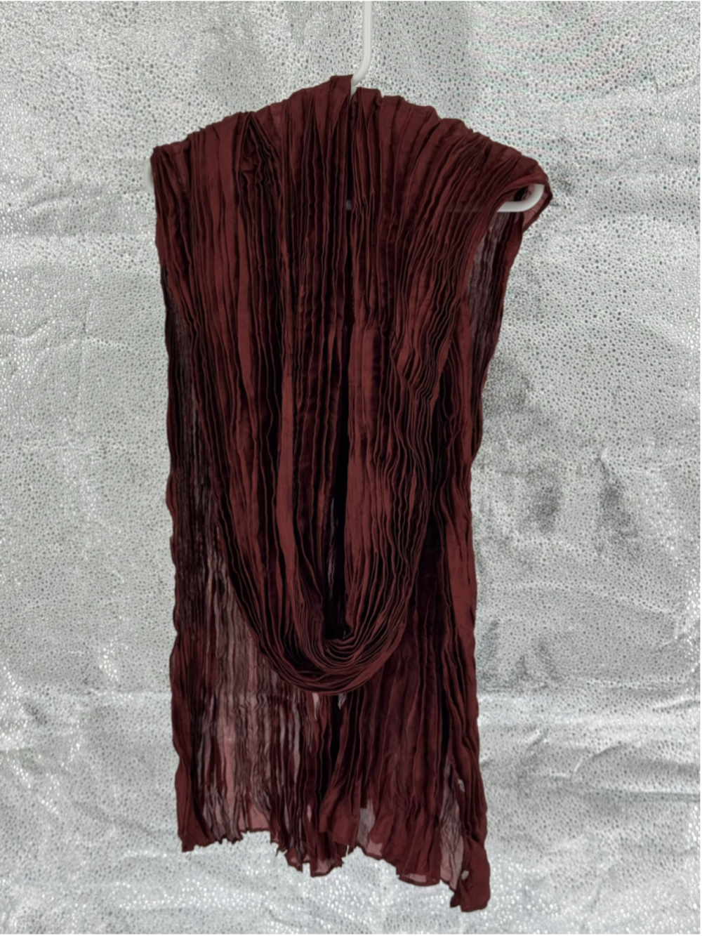 Women's Unbranded Pleated Scarf One Size Burgundy